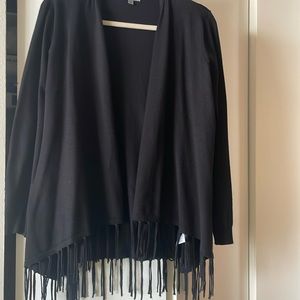 Joseph A fringed bottom detail open cardy.